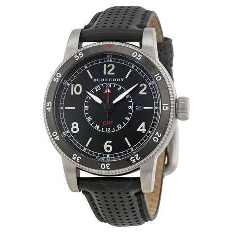 burberry utilitarian watch mens|Burberry The Utilitarian GMT Black Dial Black Leather Men's .